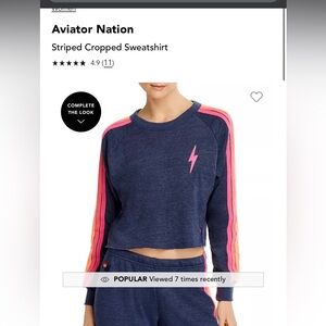 COPY - Aviator Nation Stripe Cropped Sweater Medium Like New